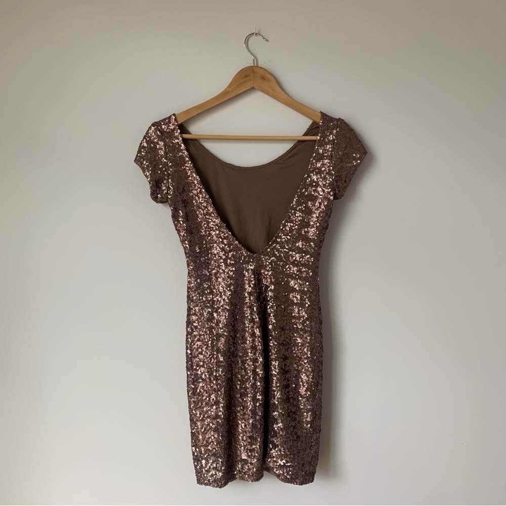 Backstage Fever Dress In Bronze View 4